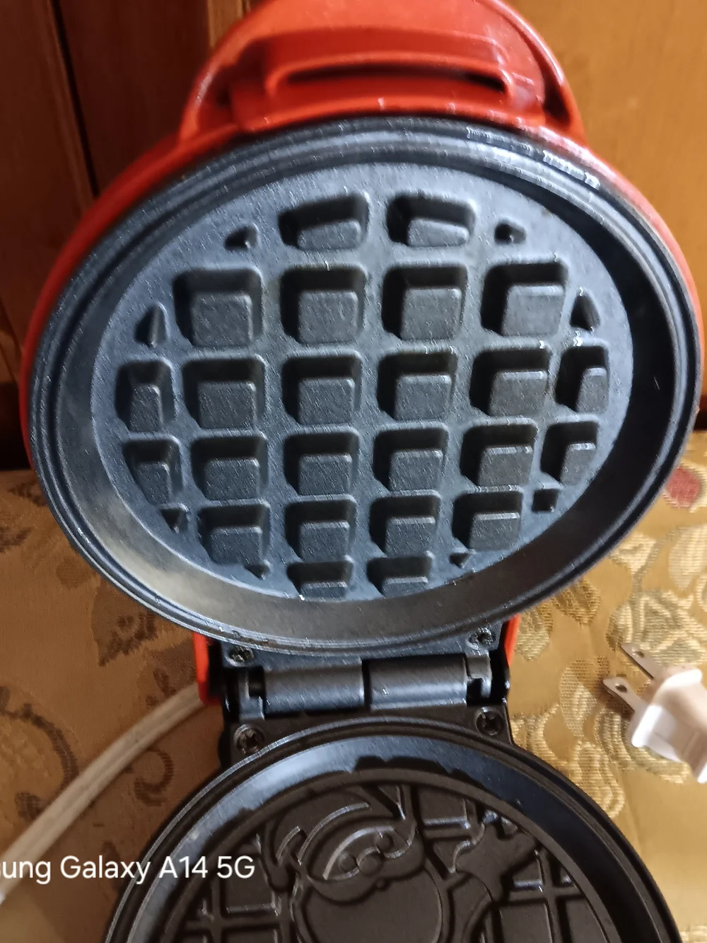 Red Mini Waffle Maker — Compact Holiday Kitchen Tool